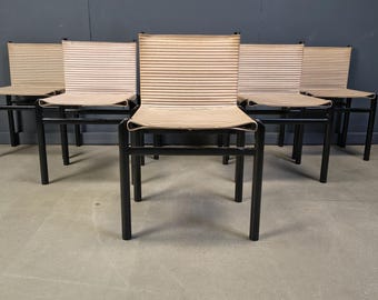 Juego de 6 sillas de comedor "Mastro" de Afra y Tobia Scarpa para Molteni, Italia, década de 1980 - sillas de comedor italianas vintage - sillas de mediados de siglo