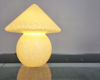 Vintage mushroom table lamp, 1970s -  glass table lamp - glass mushroom table lamp - vintage table lamp - bedside lamp