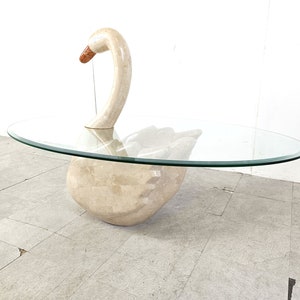 Vintage tesselated swan coffee table, 1980s vintage stone coffee table marble coffee table image 6