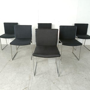 Vintage chrome italian dining chairs, 1970s - vintage design dining chairs - hollywood regency dining chairs