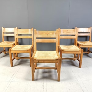 Vintage scandinavian pine wood dining chairs, 1960s by GM Mobler - papercord dining chairs - vintage dining chairs - wooden dining chairs
