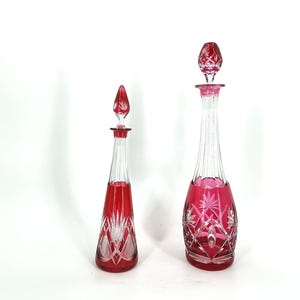 Crystal caraffe or decanters by Val Saint Lambert, 1960s - vintage crystal vase - art deco vase - art deco design