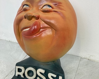 Martini Rossi advertising sculpture or bust, 1960s - mannequin head - art deco - milinery stand - shop display - plaster head