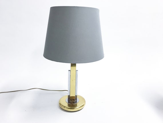 brass and chrome table lamps