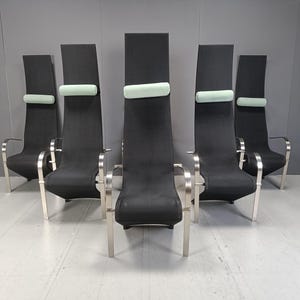 Postmoderne King-eetkamerstoelen van Belgochrom - set van 6 - eetkamerstoelen - unieke design eetkamerstoelen - eetkamerstoelen uit het midden van de eeuw