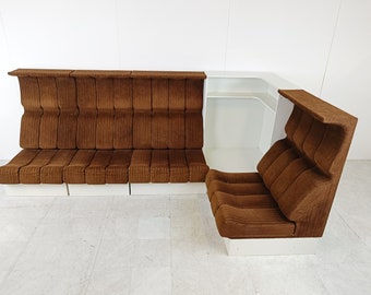 Divano in stile era spaziale di Interlübke, anni '70 - set di divani moderno di metà secolo - set di divani di design - divano vintage - set da soggiorno vintage