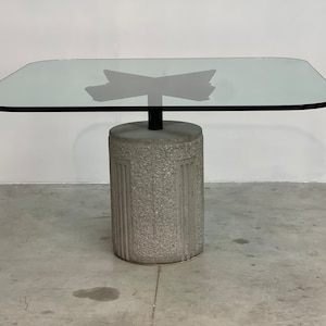 Giovanni Offredi Dining Table for Saporiti, 1970s - stone and glass dining table - glass dining table