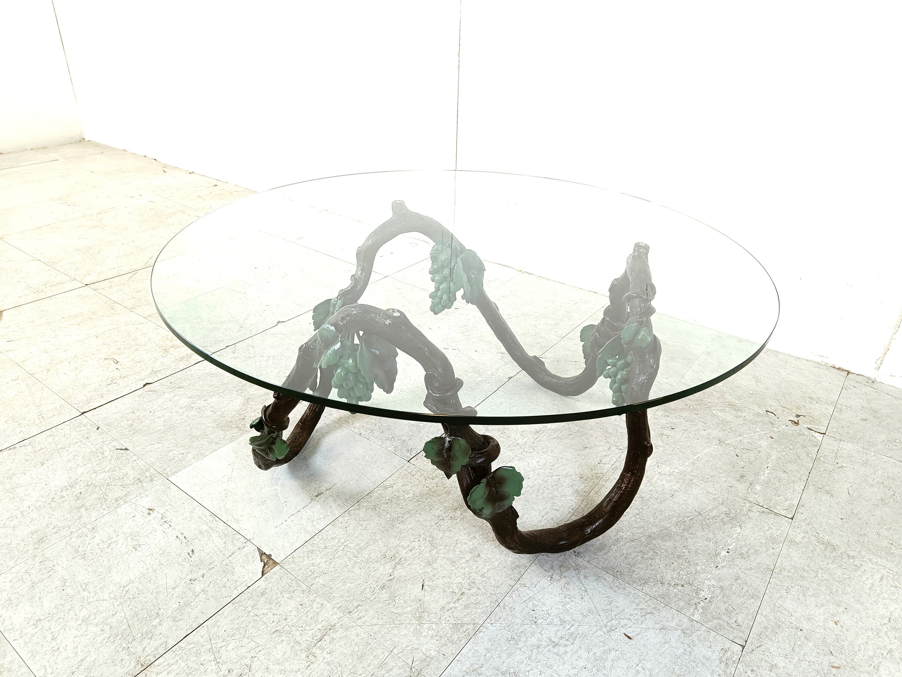 m Sculpted Metal Vinewood Coffee Table, 1960s - Vintage Bronze