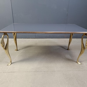 Vintage brass swan coffee table, 1970s - hollywood regency coffee table - mid century coffee table - sculptural coffee table