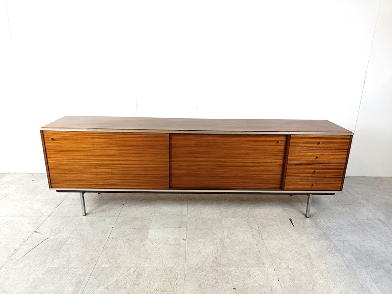 Vintage dressoir van Pieter De Bruyne voor AL Meubel, jaren 60 modern dressoir uit het midden van de eeuw belgisch design dressoir afbeelding 3