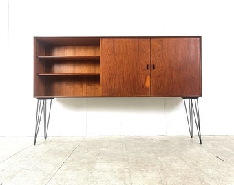 Mid century teak highboard by Oswald Vermaercke, 1950s - vintage highboard - teak wooden cabinet - belgian design