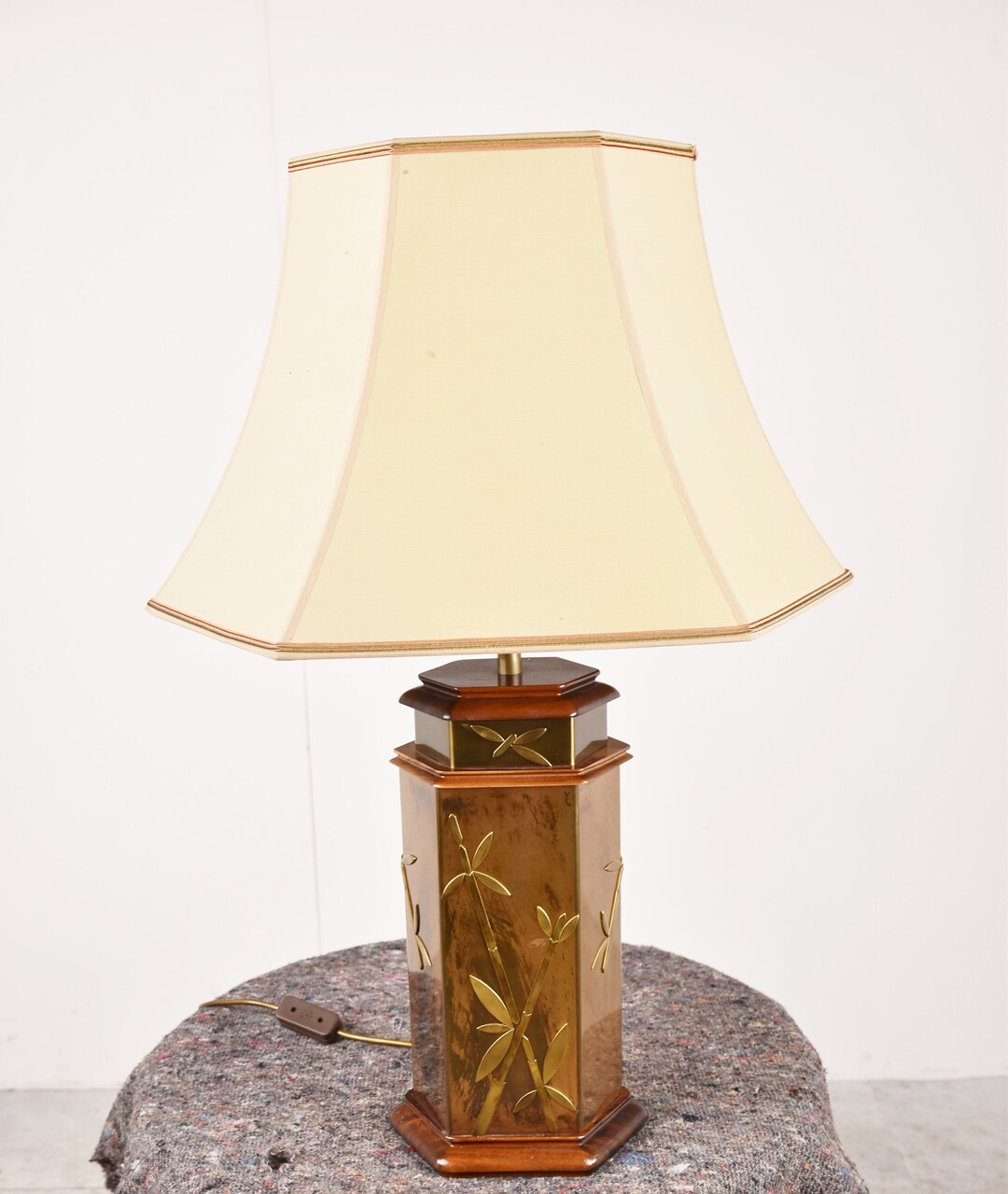 Vintage Copper Table Lamp, 1960s Maison Charles Table Lamp Sculptural