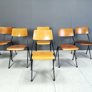 Post modern plywood dining chairs, 1970s - vintage design dining chairs - plywood dining chairs - post modern dining chairs