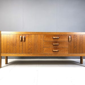 Vintage oak sideboard, 1960s - rustic sideboard - rustic cupboard - rustic cabinet - solid wooden sideboard