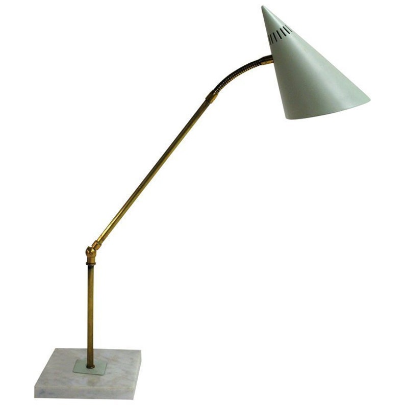 vintage brass and marble table lamp