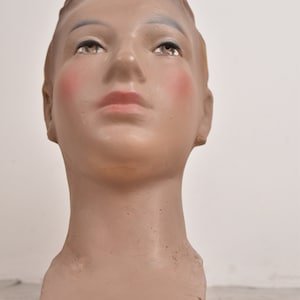 Vintage mannqeuin head - mannequin display - art deco - milinery stand - shop display - plaster head