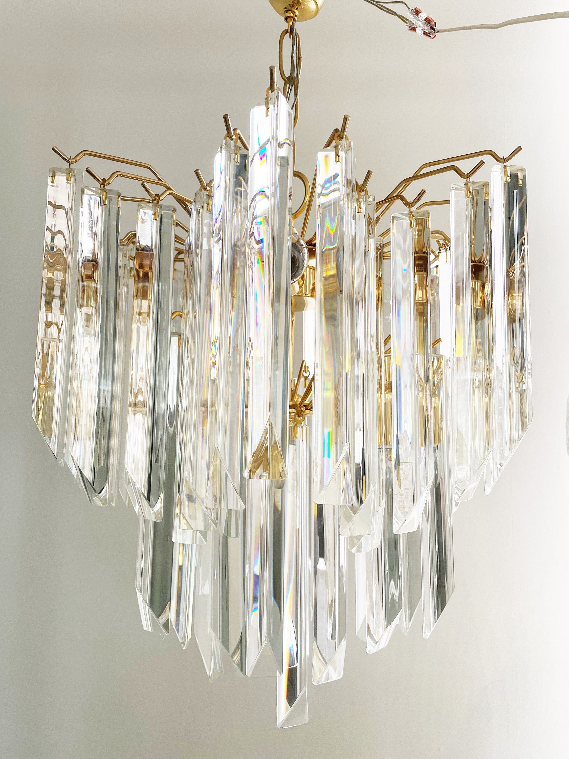 1970's brass chandelier outlet