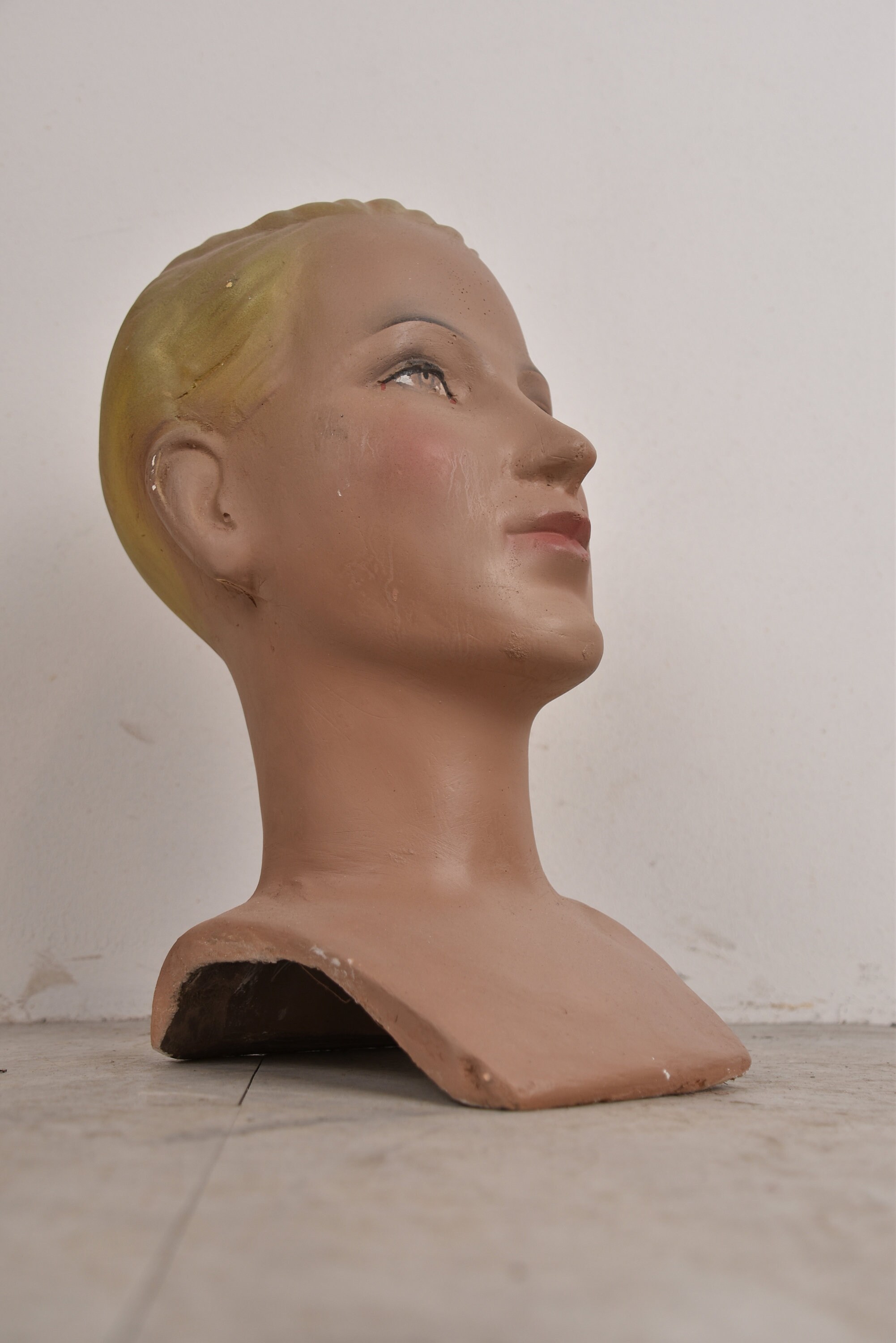 店舗用品 Old Head Mannequin. Vintage Mannqeuin Head - Mannequin Display - Art Deco - Milinery