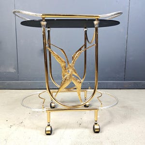 Vintage italian brass bar cart, 1970s  - vintage serving cart - vintage bar cart - hollywood regency bar cart