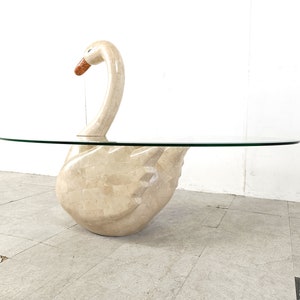 Vintage tesselated swan coffee table, 1980s vintage stone coffee table marble coffee table image 7