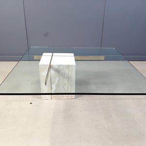 Travertine and brass coffee table by Artedi, 1980s - vintage stone coffee table - vintage marble coffee table - vintage italian coffee table