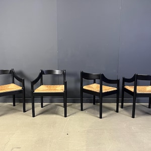 Set of 4 Carimate armchairs by Vico Magistretti, 1960s - cassina chairs - vintage armchairs - mid century chairs