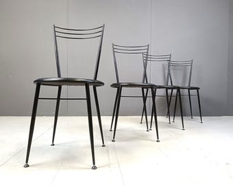 Vintage dining chairs by Calligaris, 1980s - vintage design dining chairs - italian design dining chairs