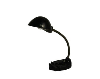 Lámpara de escritorio art déco de metal negro, años 30 - Lámpara de escritorio Bauhaus - Lámpara de escritorio art déco de metal negro - Lámpara de mesa industrial - Lámpara de mesa ajustable