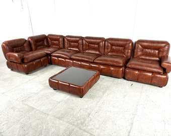 Vintage italian modular sofa set, 1970s - mid century modern sofa set - vintage design sofa set