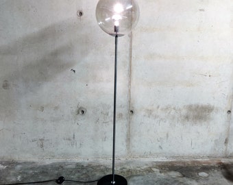 lampe de plancher en verre fumé vintage, années 1970 - lampe de plancher en verre - lampe de plancher du milieu du siècle - lampe de plancher de globe en verre - lampe de plancher de raak