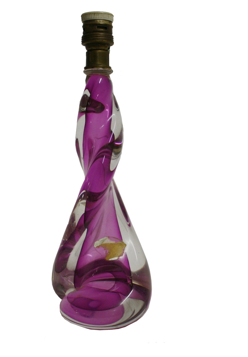 crystal table lamp Vintage Table Lamp vintage Antique Table Lamp Lambert purple Crystal Table Lamp 1960/'s Belgium Vintage Val St