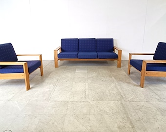 Conjunto de sofás escandinavos vintage, década de 1970 - sofá modular escandinavo - sofá de diseño vintage - sofá de tela vintage - sofá de diseño