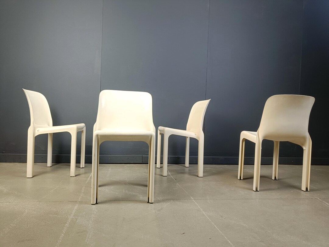オリジナルヴィンテージ Artemide Selene Set of 4 Vintage 'selene' Dining Chairs by Vico Magistretti