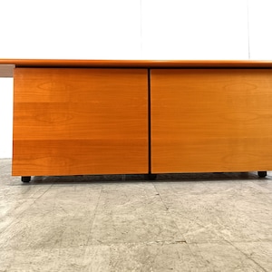Italian wooden sideboard with sliding doors, 1990s - vintage postmodern sideboard - wooden sideboard - vintage design sideboard