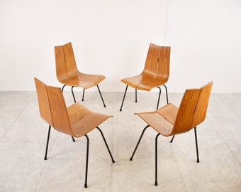 Model GA Chairs by Hans Bellmann for Horgen Glarus, Set of 2, 1950s - mid century dining chairs - pair of vintage dining chairs