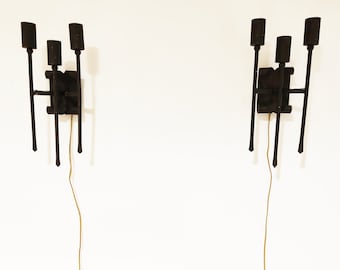 Pair of vintage brutalist wall lamps, 1960s - vintage brutalist wall lamps - brutalist lights - vintage wall lamps - brutalist designs lamps