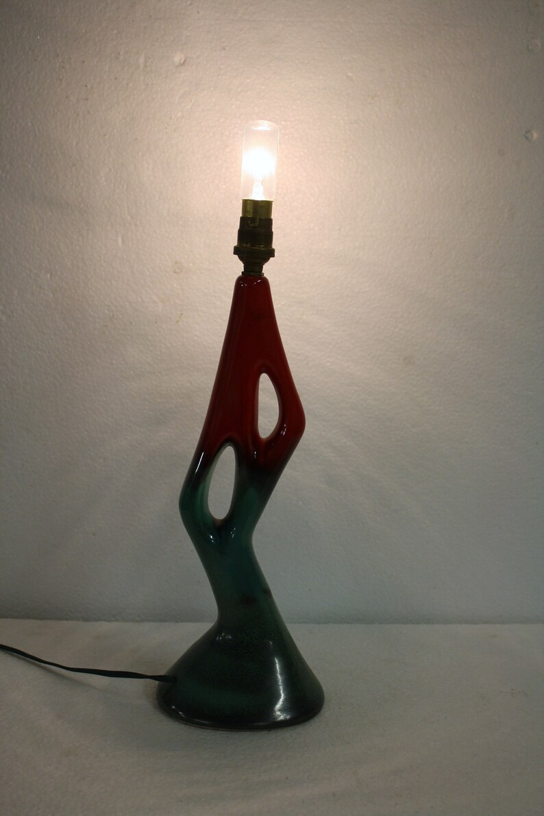 contemporary table lamp 1960s sculptural table lamp mid century modern table lamp Unusual ceramic table lamp