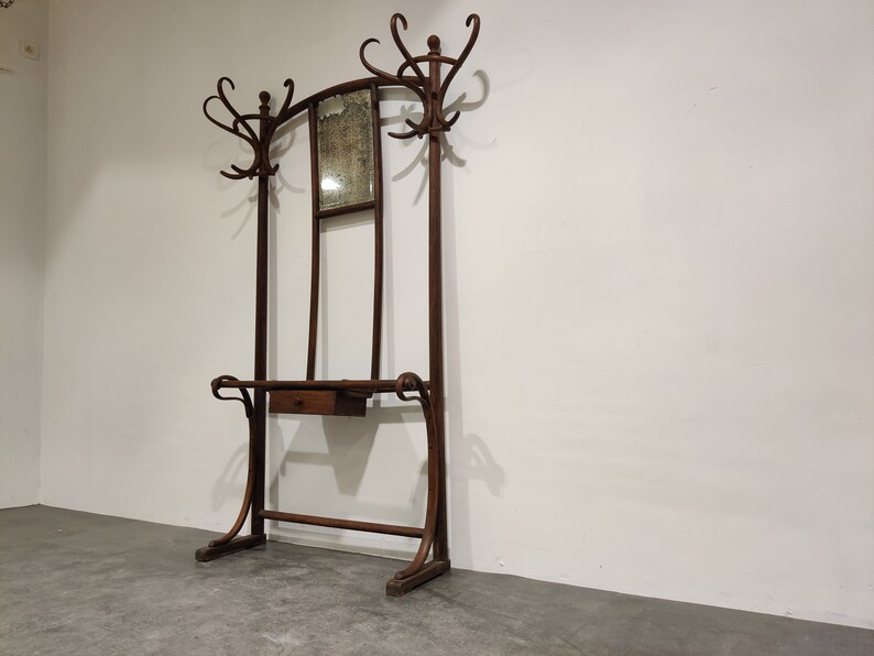 No.4 Coat Stand With Mirror 1920s Antique Coat Stand Etsy Canada