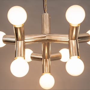 Amazing Atomic Ceiling Lamp by J.T. Kalmar, 1970s - vintage sputnik chandelier - space age chandelier - vintage chrome chandelier