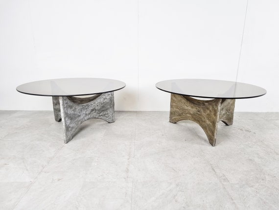 Brutalist Coffee Tables, Set of 2 - 1970s - Vintage Coffee Table
