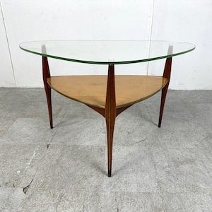 Mid century italian tripod coffee table, 1950s - vintage italian coffee table - cesare lacca style coffee table - italian design