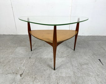 Mid century italian tripod coffee table, 1950s - vintage italian coffee table - cesare lacca style coffee table - italian design