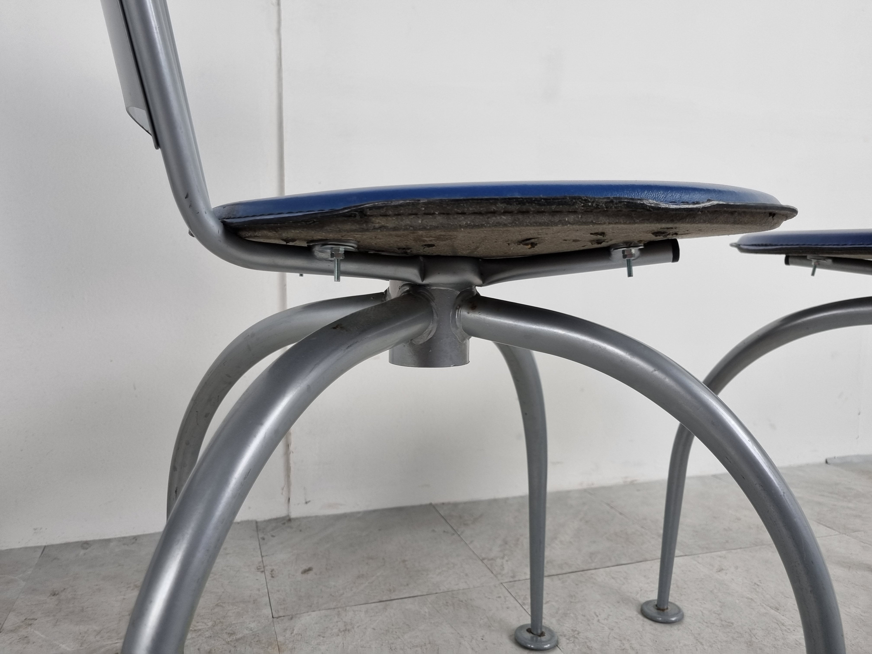 Post Modern Metal Dining Chairs, 1990s - Vintage Dining Post Modern Metal Dining Chairs, 1990s - Vintage Dining