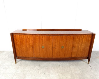 Art deco 'Voltaire' sideboard by Decoene Frères, 1950s - mahogany sideboard - art deco design sideboard - wooden credenza