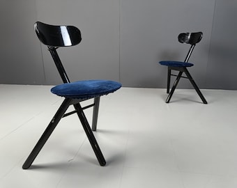 Pair of foldable stools by Calligaris, 1990s - italian bar stools - vintage bar stools