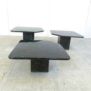 Vintage marble nesting tables or side tables, 1970s - vintage marble coffee table - italian coffee tables - vintage tables