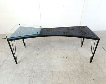 Mid century modern coffee table, 1950s - France - sculptural coffee table - vintage design coffee table