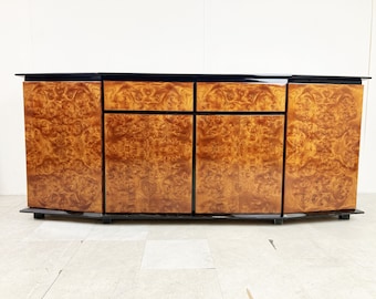 Vintage burl wood credenza by Paul Michel, 1980s - vintage sideboard  - hollywood regency credenza - luxury furniture