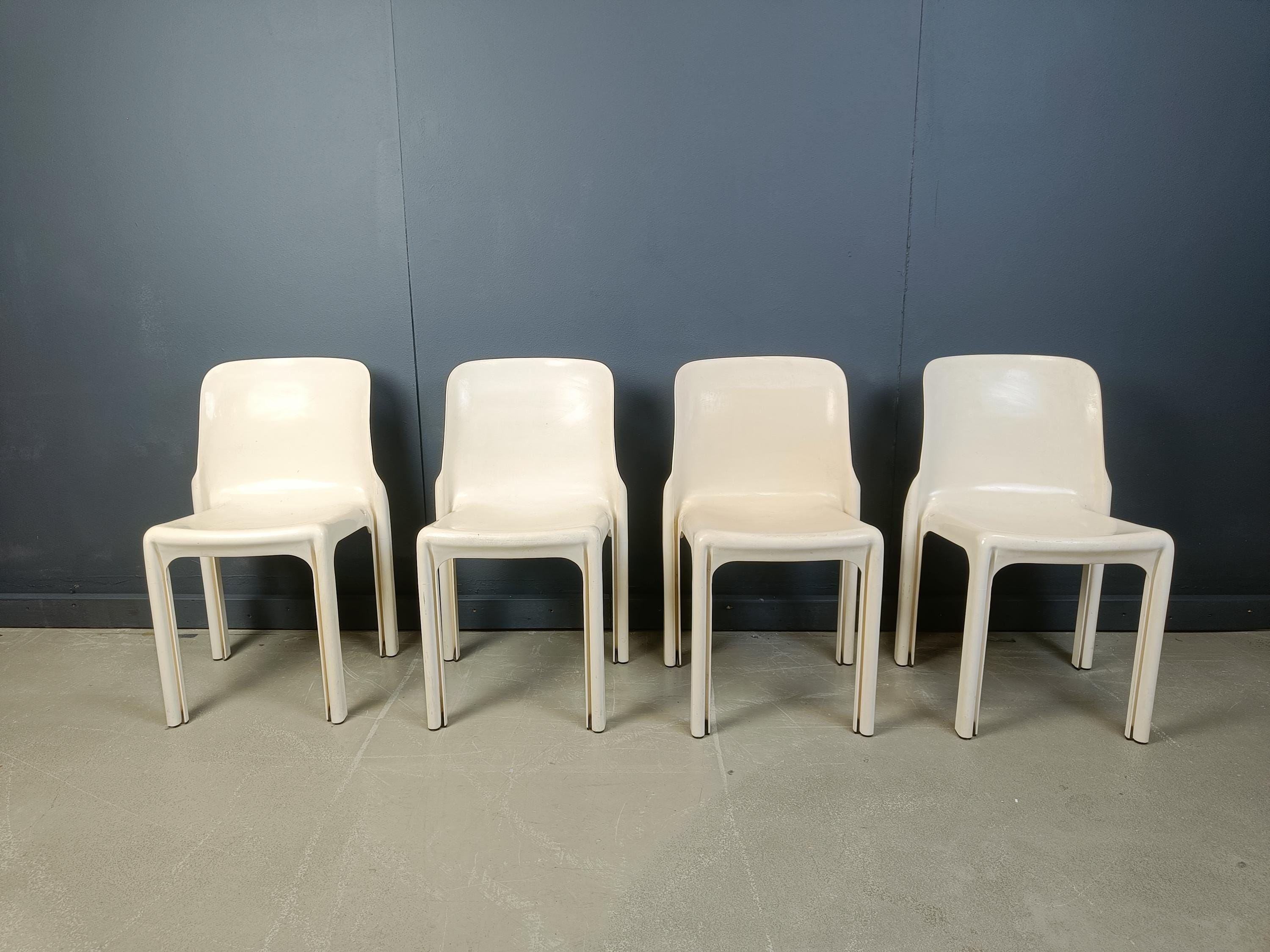 Set of 4 Selene Dining Chairs by Vico Magistretti for