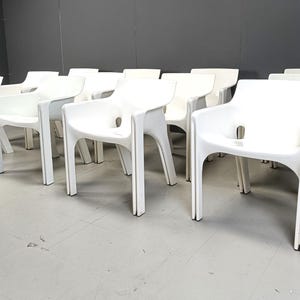 Set of 12 Gaudi dining chairs by Vico Magistretti for Artemide, 1970s - vintage plastic chairs - vintage space age chairs - armchairs